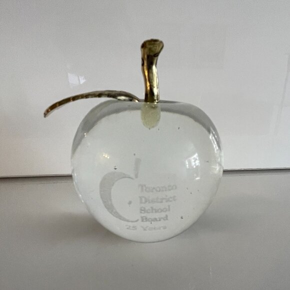 Toronto District School Board 25 Years Glass Paperweight - Picture 1 of 6